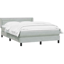 Sommier À Lattes De Lit Et Matelas Gris Clair 140x210cm Velours Vidaxl