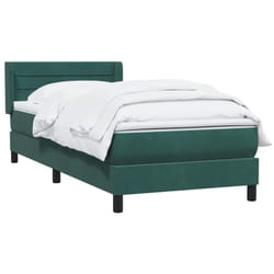 Sommier À Lattes De Lit Et Matelas Vert Foncé 80x220 Cm Velours Vidaxl