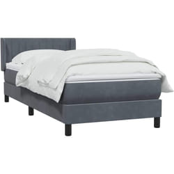Sommier À Lattes De Lit Et Matelas Gris Foncé 80x220 Cm Velours Vidaxl