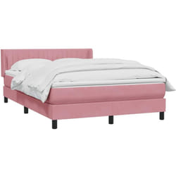 Sommier À Lattes De Lit Avec Matelas Rose 160x220 Cm Velours Vidaxl