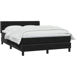 Sommier À Lattes De Lit Avec Matelas Noir 160x210 Cm Velours Vidaxl
