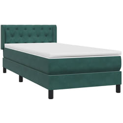 Vidaxl - Sommier À Lattes De Lit Et Matelas Vert Foncé 80x220 Cm Velours