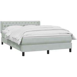 Sommier À Lattes De Lit Et Matelas Gris Clair 160x220cm Velours Vidaxl