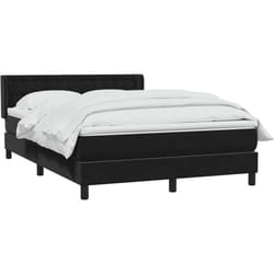 Sommier À Lattes De Lit Avec Matelas Noir 160x210 Cm Velours Vidaxl