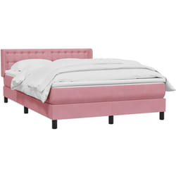 Sommier À Lattes De Lit Avec Matelas Rose 160x220 Cm Velours Vidaxl