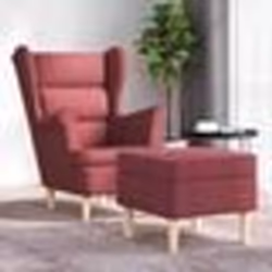 vidaXL Fauteuil avec repose-pied Rouge bordeaux Tissu