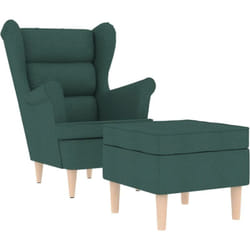 Fauteuil avec repose-pied Vert foncé Tissu vidaXL