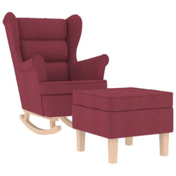 Vidaxl - Chaise À Bascule Avec Repose-pied Rouge Bordeaux Tissu