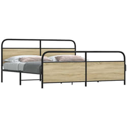 Vidaxl - Cadre De Lit En Métal Sans Matelas Chêne Sonoma 180x200 Cm