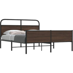 Cadre De Lit En Métal Sans Matelas Chêne Marron 160x200 Cm Vidaxl