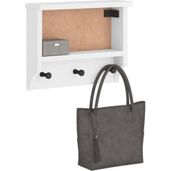 Porte-manteau mural sandnes blanc 45x12x35 cm bois massif pin Vidaxl
