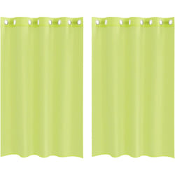 Rideaux en voile avec œillets 2 pcs vert pomme 140x175 cm vidaXL