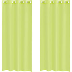 Vidaxl - Rideaux en voile avec œillets 2 pcs vert pomme 140x245 cm