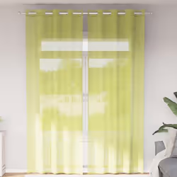 vidaXL Rideaux en voile avec œillets 2 pcs vert pomme 140x260 cm rideau en filet rideau transparent voile de fenêtre 4102057