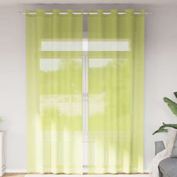 vidaXL Rideaux en voile avec œillets 2 pcs vert pomme 140x260 cm rideau en filet rideau transparent voile de fenêtre 4102057