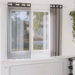 vidaXL Rideaux en voile avec œillets 2 pcs noir 140x140 cm rideau en filet rideau transparent voile de fenêtre 4102059