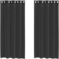 Vidaxl - Rideaux en voile avec œillets 2 pcs noir 140x225 cm