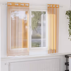 vidaXL Rideaux en voile avec œillets 2 pcs orange 140x140 cm rideau en filet rideau transparent voile de fenêtre 4102089