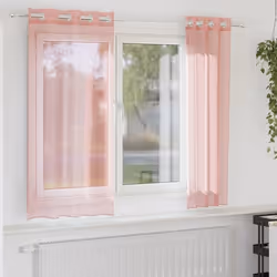 vidaXL Rideaux en voile avec œillets 2 pcs rose 140x140 cm rideau en filet rideau transparent voile de fenêtre 4102095