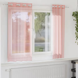 vidaXL Rideaux en voile avec œillets 2 pcs rose 140x140 cm rideau en filet rideau transparent voile de fenêtre 4102095