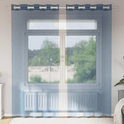 vidaXL Rideaux en voile avec œillets 2 pcs bleu royal rideau en filet rideau transparent voile de fenêtre traitement de 4102116