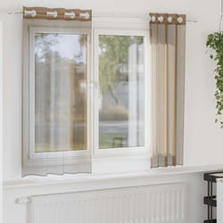 Rideaux En Voile Avec Œillets 2 Pcs Marron Clair - Vidaxl