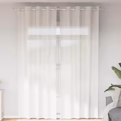 vidaXL Rideaux en voile avec œillets 2 pcs blanc rideau en filet rideau transparent voile de fenêtre traitement de 4102153