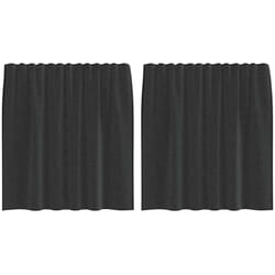 Rideaux en voile avec passe-tringles 2 pcs noir Vidaxl