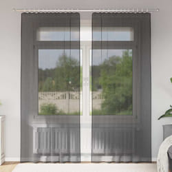 Rideaux en voile avec passe-tringles 2 pcs noir Vidaxl