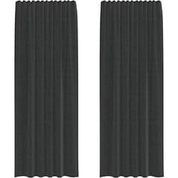 Rideaux en voile avec passe-tringles 2 pcs noir Vidaxl