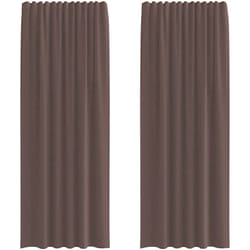 Rideaux en voile avec passe-tringles 2 pcs marron Vidaxl