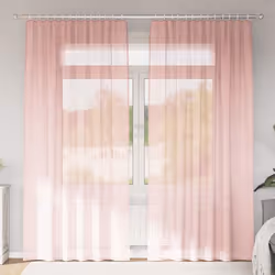 vidaXL Rideaux en voile avec passe-tringles 2 pcs rose rideau en filet rideau transparent voile de fenêtre traitement de