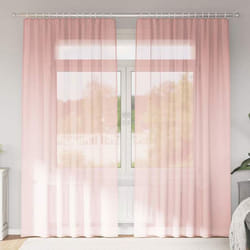 vidaXL Rideaux en voile avec passe-tringles 2 pcs rose rideau en filet rideau transparent voile de fenêtre traitement de