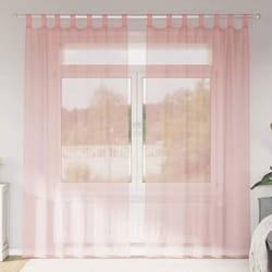Rideaux En Voile Avec Passe-tringles 2 Pcs Rose Vidaxl