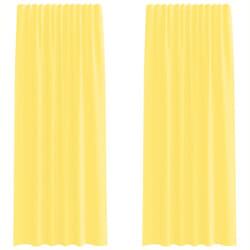 Rideaux en voile avec passe-tringles 2 pcs jaune Vidaxl