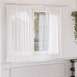 vidaXL Rideaux en voile avec passe-tringles 2 pcs blanc rideau en filet rideau transparent voile de fenêtre traitement 410224 ...