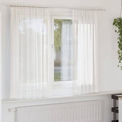 vidaXL Rideaux en voile avec passe-tringles 2 pcs blanc rideau en filet rideau transparent voile de fenêtre traitement 4102241