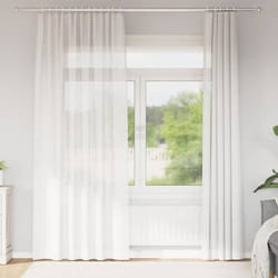 vidaXL Rideaux en voile avec passe-tringles 2 pcs blanc rideau en filet rideau transparent voile de fenêtre traitement 4102243