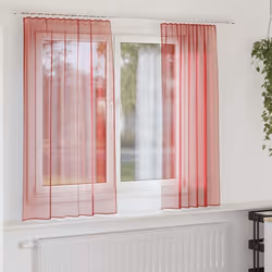 vidaXL Rideaux en voile avec passe-tringles 2 pcs rouge bordeaux rideau en filet rideau transparent voile de fenêtre 4102247