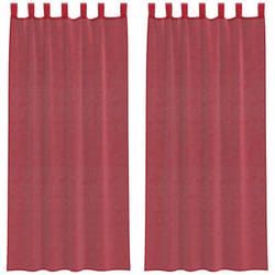Vidaxl - Rideaux en voile avec passe-tringles 2 pcs rouge bordeaux