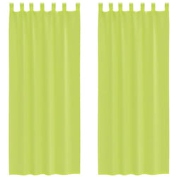 Rideaux en voile avec passants 2 pcs vert pomme Vidaxl