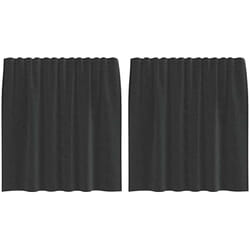 Rideaux en voile avec passants 2 pcs noir Vidaxl