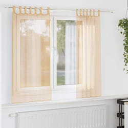 Rideaux En Voile Avec Boucles 2 Pcs Sable 140x140 Cm Vidaxl