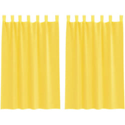 Rideaux en voile avec boucles 2 pcs jaune 140x175 cm Vidaxl