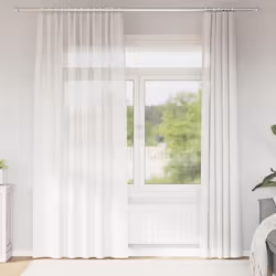 vidaXL Rideaux en voile avec boucles 2 pcs blanc 140x225 cm rideau en filet rideau transparent voile de fenêtre 4102333