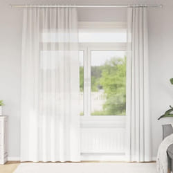 vidaXL Rideaux en voile avec boucles 2 pcs blanc 140x225 cm rideau en filet rideau transparent voile de fenêtre 4102333