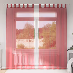 vidaXL Rideaux en voile avec boucles 2 pcs rouge bordeaux 140x245 cm rideau en filet rideau transparent voile de fenêtre
