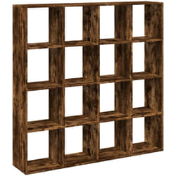 Bibliothèque chêne fumé 137,5x29x137,5 cm bois d'ingénierie Vidaxl
