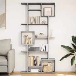 VidaXL 3310319, Gris, 9 étagères, Bois, Bois, 920 mm, 290 mm
