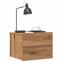 vidaXL Table de chevet murale chêne artisanal 40x32x30 cm